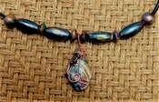 Handcrafted handmade custom gar fish scale 18" necklace eb1