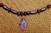Handcrafted handmade custom gar fish scale 18" necklace ey1