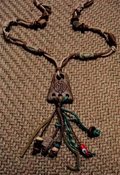 Unisex hemp necklace w/ wood & ceramic beads 24" length  nk57