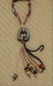 Hemp necklace w/ wood & metal beads 28" Hemp necklace nk35