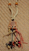 Unisex hemp necklace w/ wood & ceramic beads 26" length  nk20