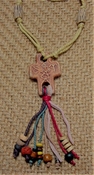 Unisex hemp necklace w/ wood & ceramic beads 26" length nk29