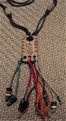 Unisex hemp necklace w/ wood & ceramic beads 28" length nk62