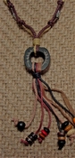 Hemp necklace w/ wood & metal beads 26" Hemp necklace nk61