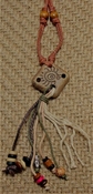 Unisex hemp necklace w/ wood & metal  beads 26" length nk64