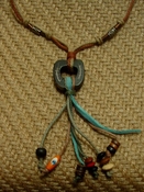 Hemp necklace w/ wood & metal beads 26" Hemp necklace nk18