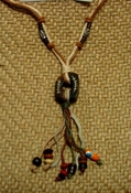 Hemp necklace w/ wood & metal beads 26" Hemp necklace nk16