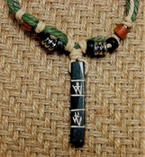Unisex hemp necklace w/ wood & metal beads 16" length nk51