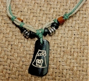 Unisex hemp necklace w/ wood & metal beads 16" length nk52