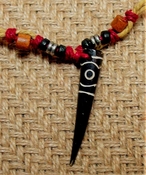 Unisex hemp necklace w/ wood & metal beads 16" length nk47