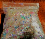 Irridesescent opal ice glitter shreds flakes small size nail art
