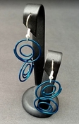 Fashion blue colored round double swirl spiral dangle fishhook