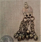 Old Kuchi coin tribal pendant belly dance dangles bells pk19