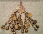 Old Kuchi coin tribal pendant belly dance dangles bells pk26