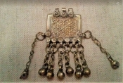 Old Kuchi vintage tribal pendant belly dance dangles bells pk39