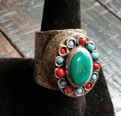 Kuchi ring,sz 9-1/2,tribal,hippie,gypsy,nomad,vintage old rk83