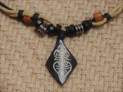  Hemp necklace w/ wood & metal beads 16" length nk28 