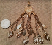  Old Kuchi coin tribal pendant belly dance dangles bells pk14 