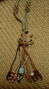  Unisex hemp necklace wood,cerammic ,metal beads ceramic 26" nk24 