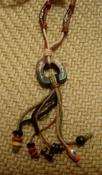  Hemp necklace w/ wood & metal beads 26" Hemp necklace nk22 