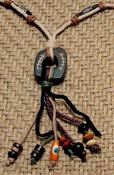  Hemp necklace w/ wood & metal beads 28" unisex necklace nk46 