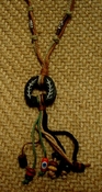  Hemp necklace w/ wood & metal beads 26" Hemp necklace nk19 