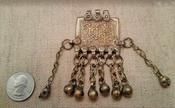  Old Kuchi vintage tribal pendant belly dance dangles bells pk39 