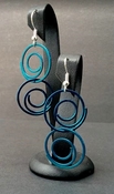  Fashion blue colored round double swirl spiral dangle fishhook 