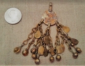  Old Kuchi coin tribal pendant belly dance dangles bells pk26 