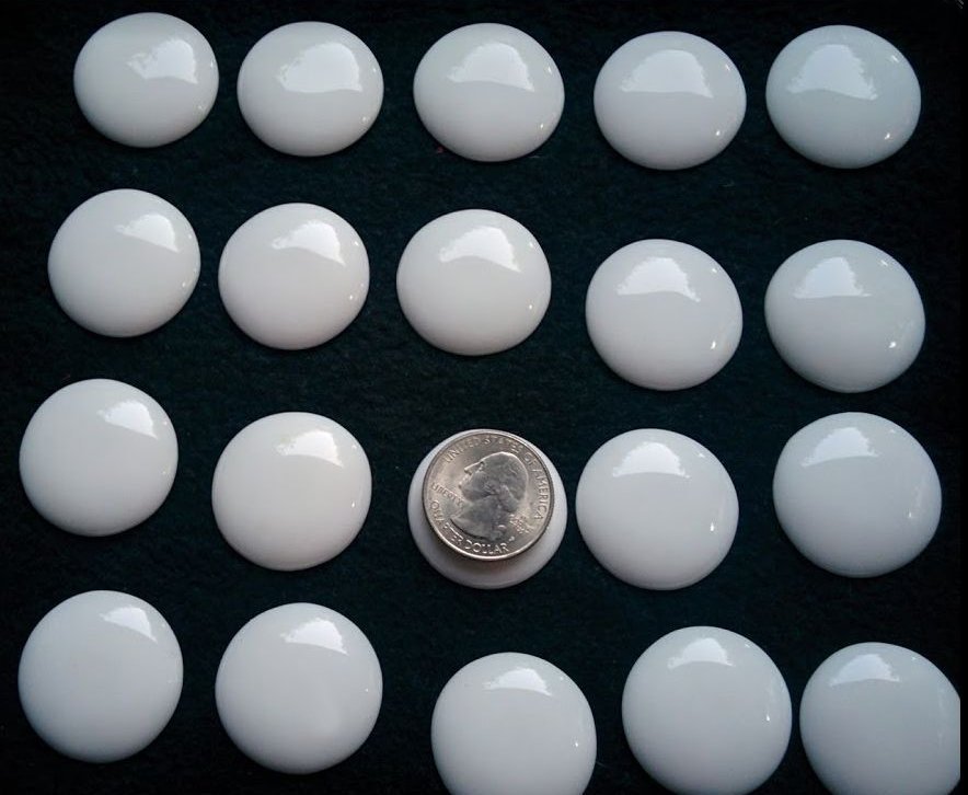 25 pieces of white cobochon's for making pendants #bt2