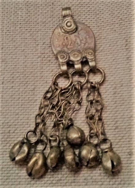 Old Kuchi coin tribal pendant belly dance dangles bells pk19